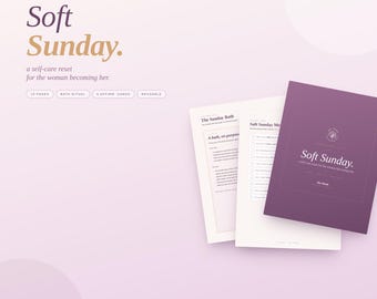 Weicher Sonntags-Self-Care-Planer | Wöchentliches Ritual, Dankbarkeits-Tagebuch (PDF)