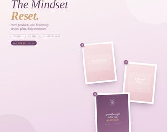 Mindset Retro Bundle: Vision Board Kit, 90 Tage Planer, Wand Kunst Drucke (Digitaler Download)