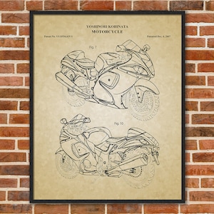 Sport Bike Poster, Suzuki Hayabusa GSX1300R Motorcycle, Motorcycle Enthusiast Gifts 02073