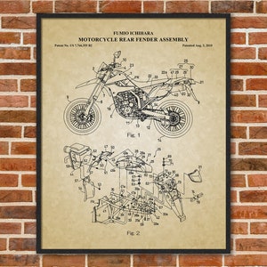 Kawasaki Dirt Bike Patent Print, Sports Bike Poster, Motorcycle Enthusiast Gifts 02043