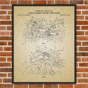 Honda Motorcycle Patent Print, Honda CBR600RR, Motorcycle Enthusiast Gifts 11082