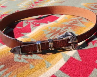 Vintage Mexican Sterling Silver Texas Ranger Belt: Beaded  display picture 3