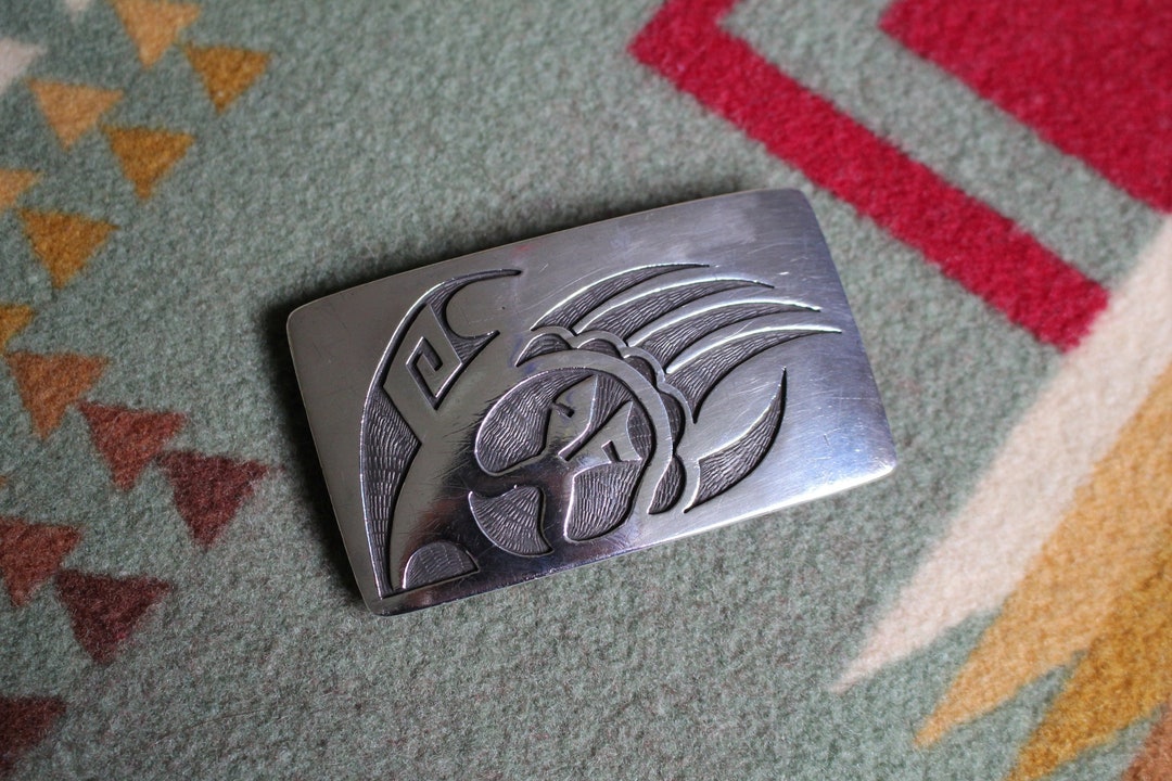 Sterling Silver, Native American, Overlay, Signed 