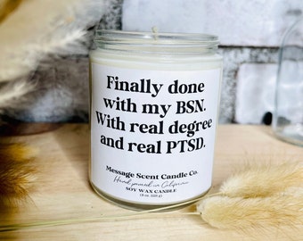 Funny New Nurse Soy Candle, RN Graduation Gift