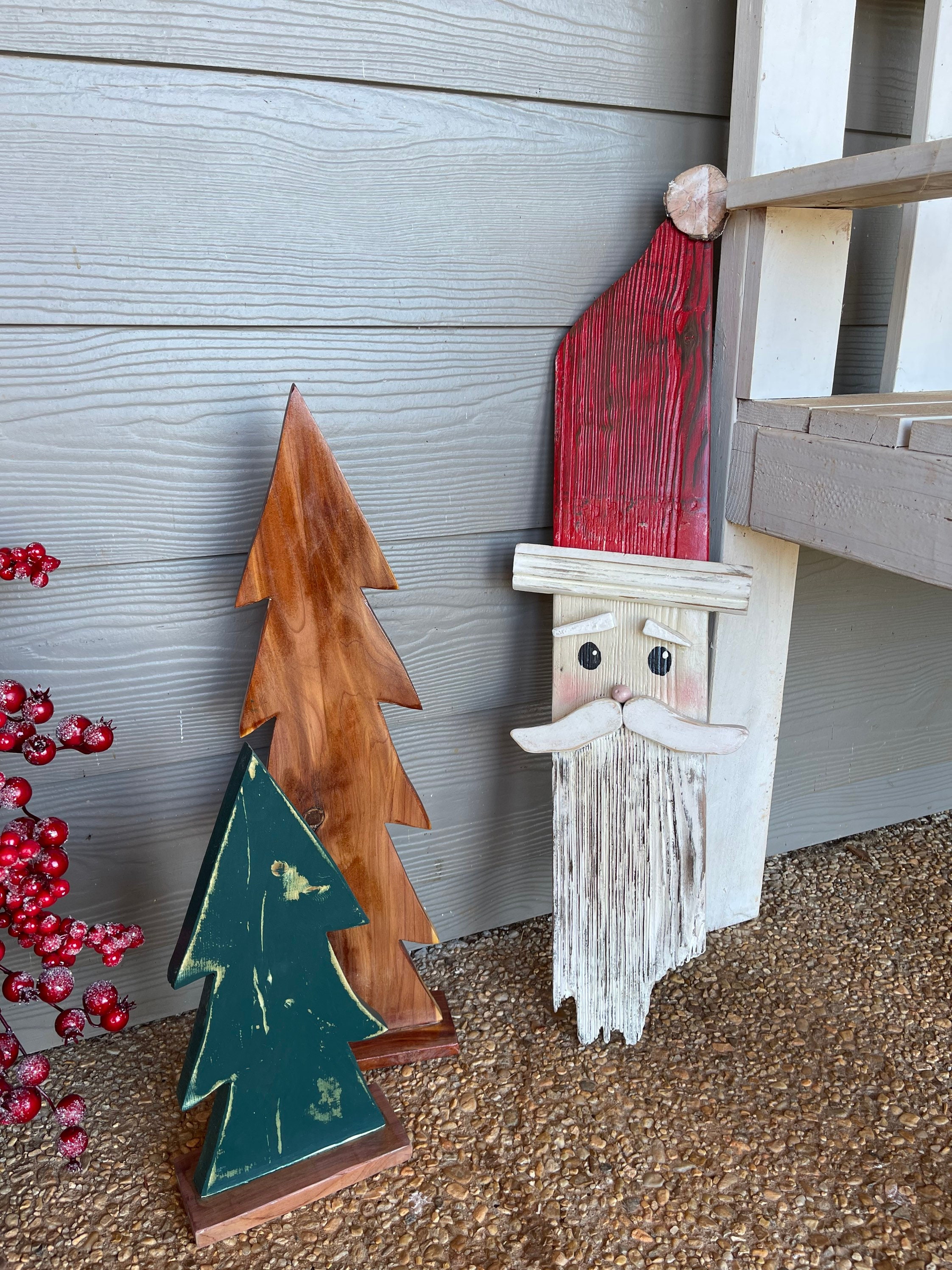 Santa Painted on Reclaimed Barn Wood - Etsy