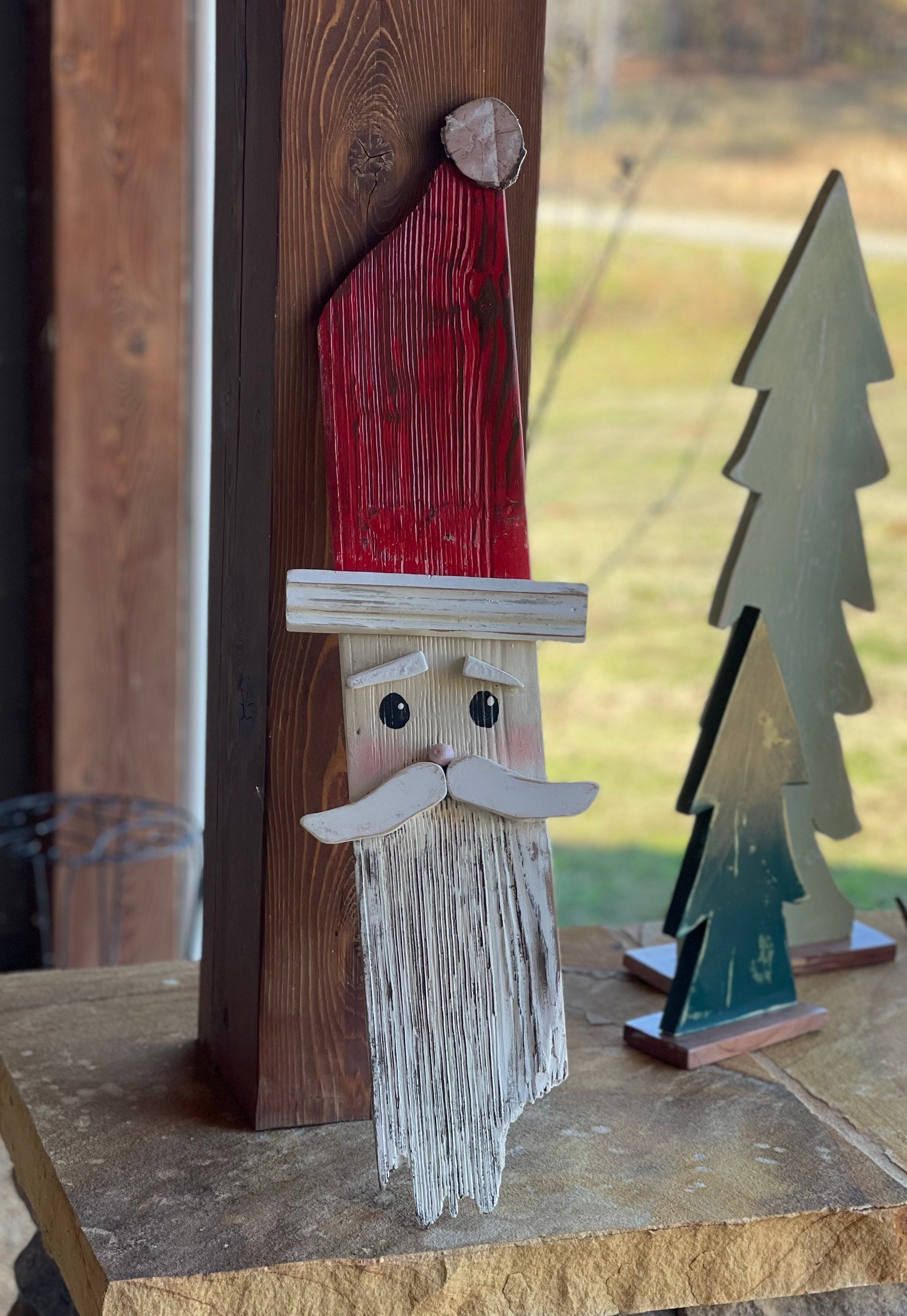 Santa Painted on Reclaimed Barn Wood - Etsy