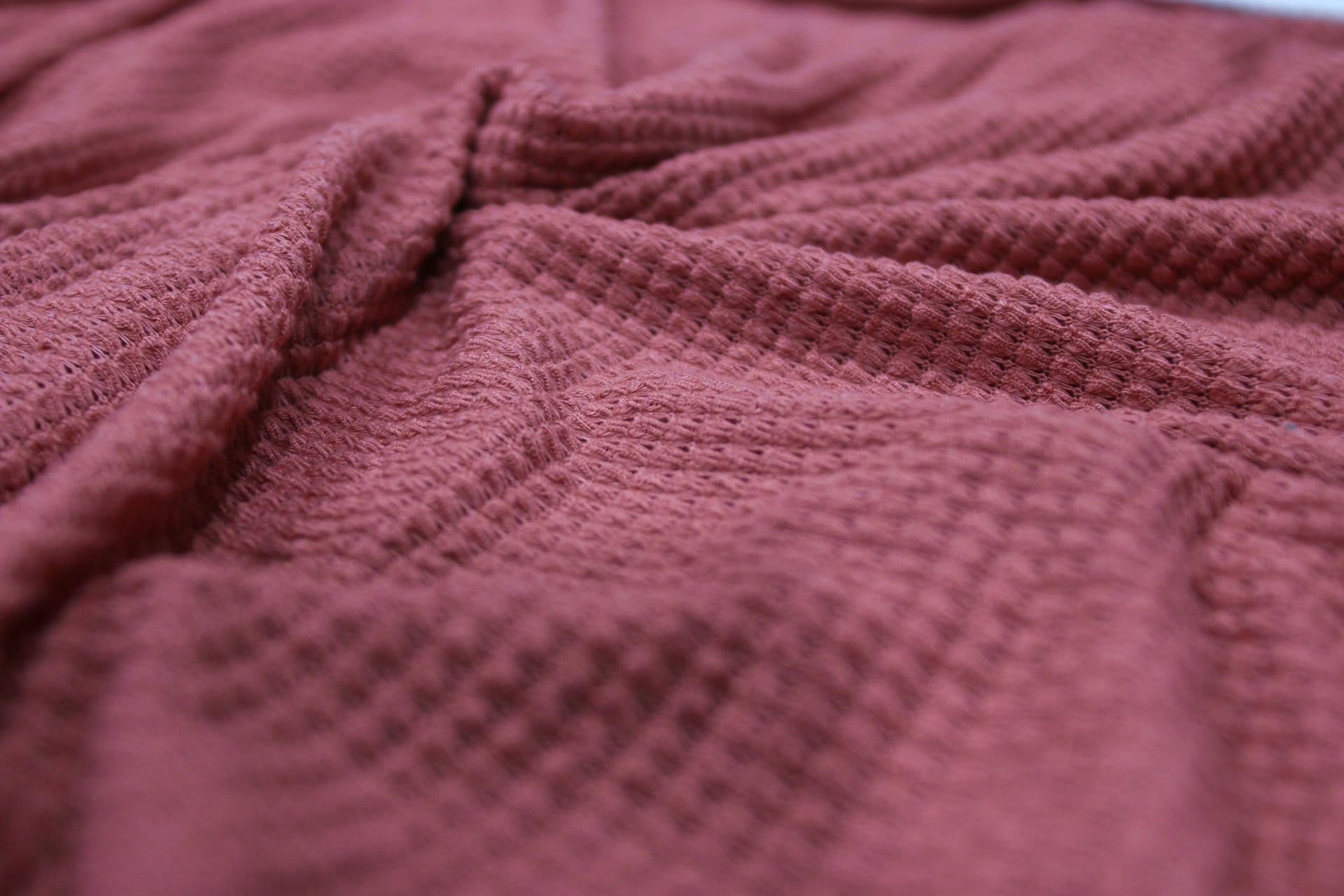Mauve oversized waffle knit fabric Etsy