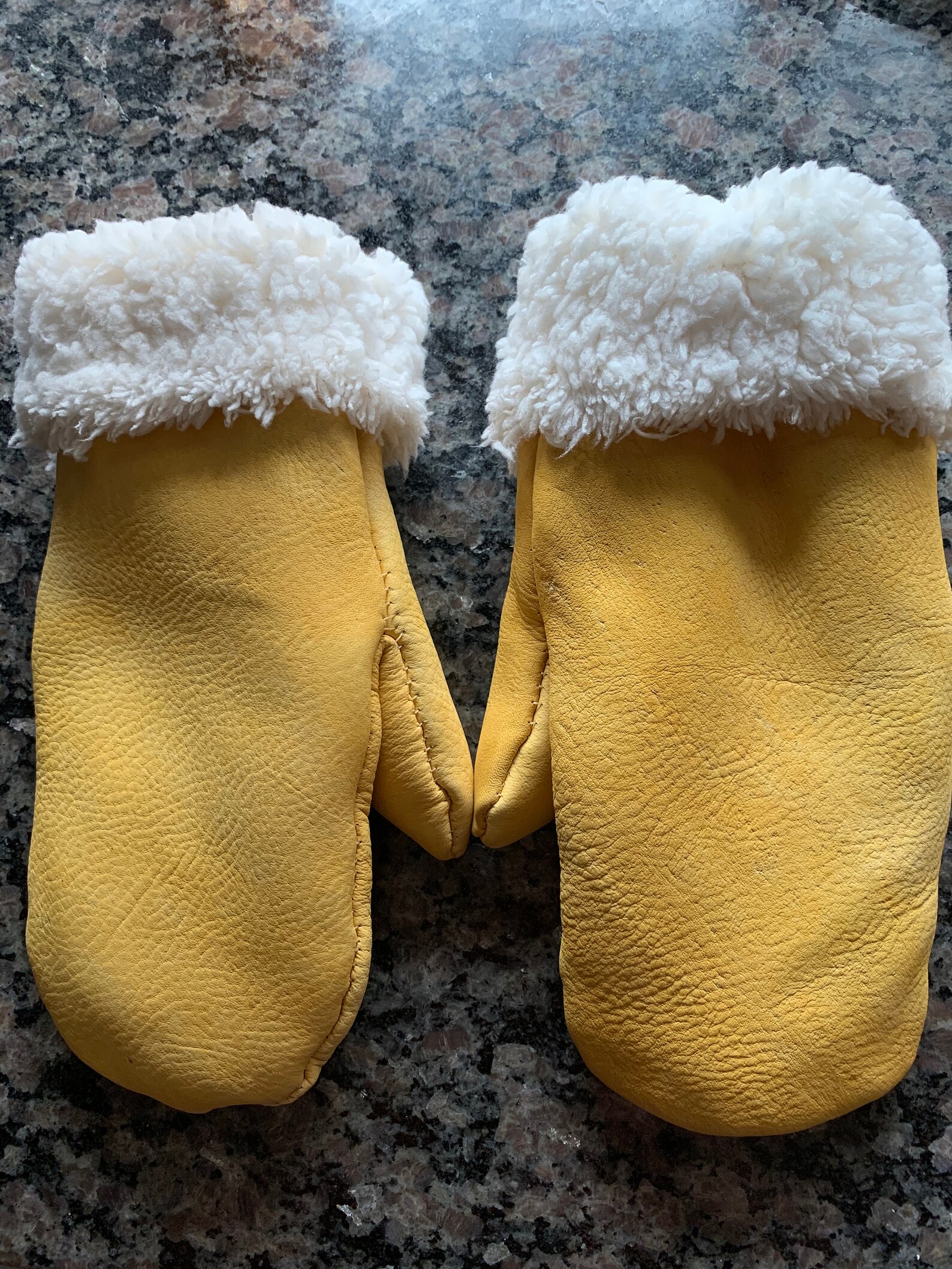 Fleese lined deer skin mittens Etsy