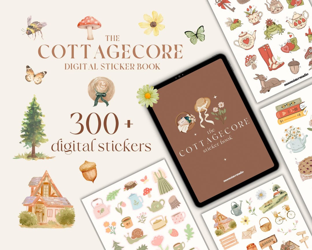 The Cottagecore Digital Sticker Book Digital Sticker Book for Goodnotes ...