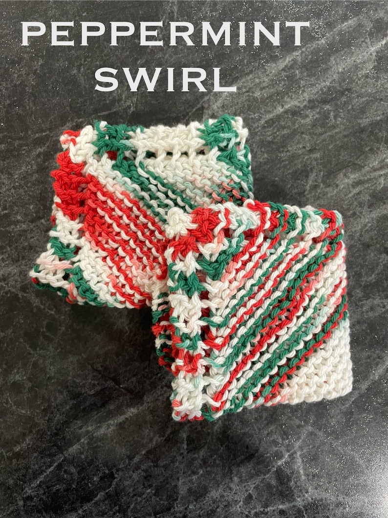 Hand Knit Dish Cloth SET OF 2 image 2