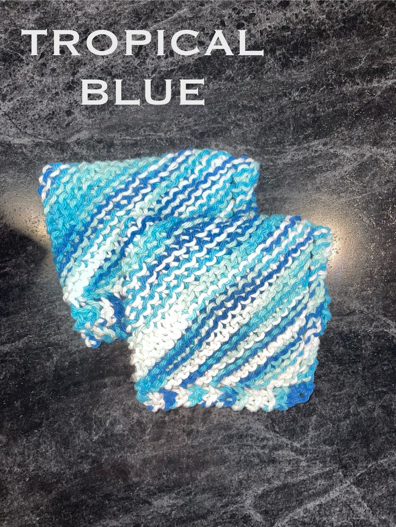 Hand Knit Dish Cloth SET OF 2 image 10