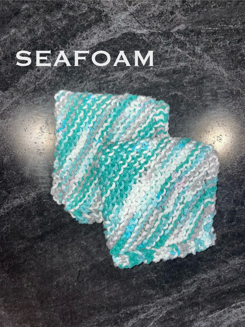 Hand Knit Dish Cloth SET OF 2 image 3