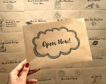 Open When Envelopes, Personalised Gift, College Gift, Long Distance Relationship Gift, Valentines, Custom Gifts, Deployment Gift