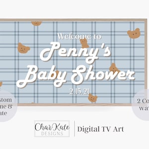 Custom Baby Shower Samsung Frame Tv Art | Personalized Baby Shower TV Art | Art for Samsung Frame TV