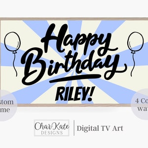 Custom Happy Birthday Samsung Frame Tv Art | Personalized Birthday TV Art | Art for Samsung Frame TV