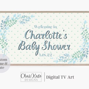 Custom Baby Shower Samsung Frame Tv Art | Personalized Baby Shower TV Art | Art for Samsung Frame TV