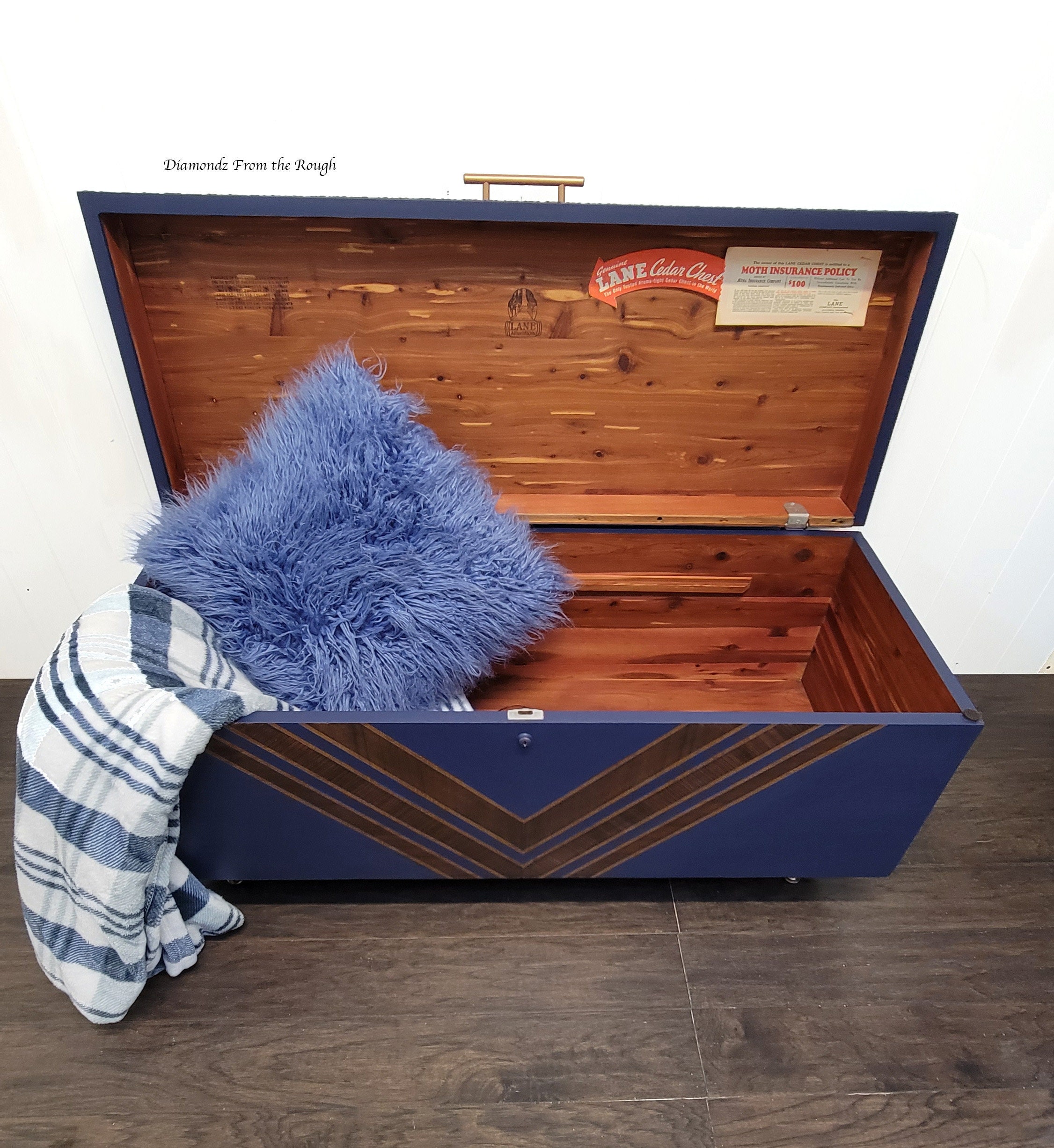 Cedar Chest Vintage Waterfall. Blanket Chest Refinished. Hope Etsy