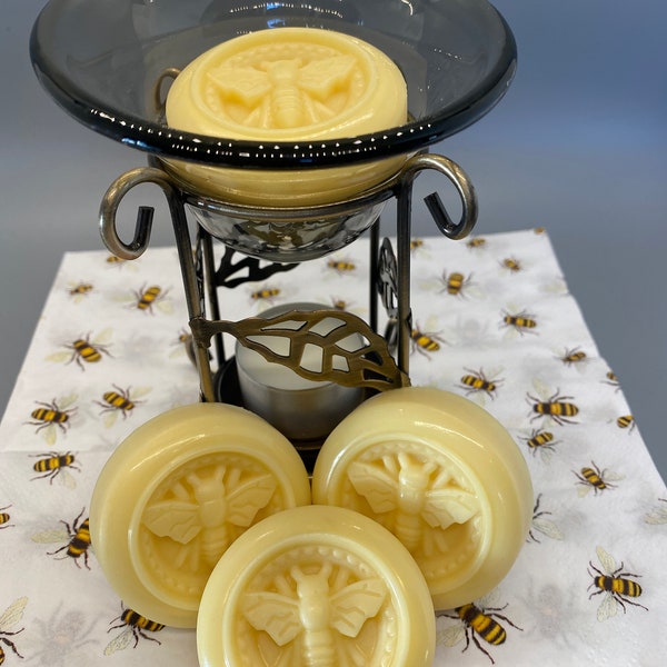 Bee's Knees BOOSTED!  Sample of 4 Handmade Bee's Wax Melts & Tart Warmer