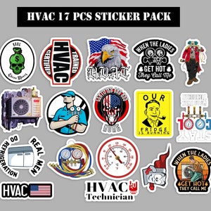 HVAC high voltage Electrician 17 pcs sticker Pack Vinyl Hard Hat Hardhat stickers