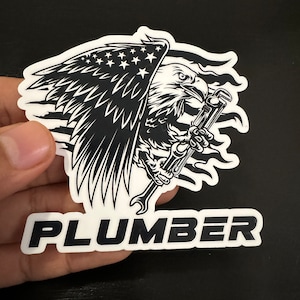 Eagle Plumber Sticker 3.5 inch Toolbox decal waterproof vinyl