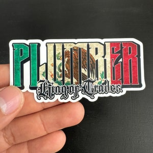 Mexican Flag Plumber Sticker 3.5 inch long Toolbox decal waterproof vinyl