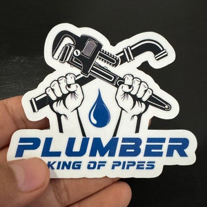 King of Pipes Plumber Sticker 3.5 inch Toolbox decal waterproof vinyl