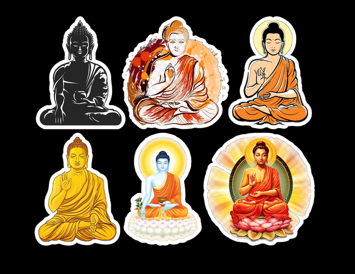 Buddha Sticker Pack Laminated Vinyl Waterproof Stickers - Etsy
