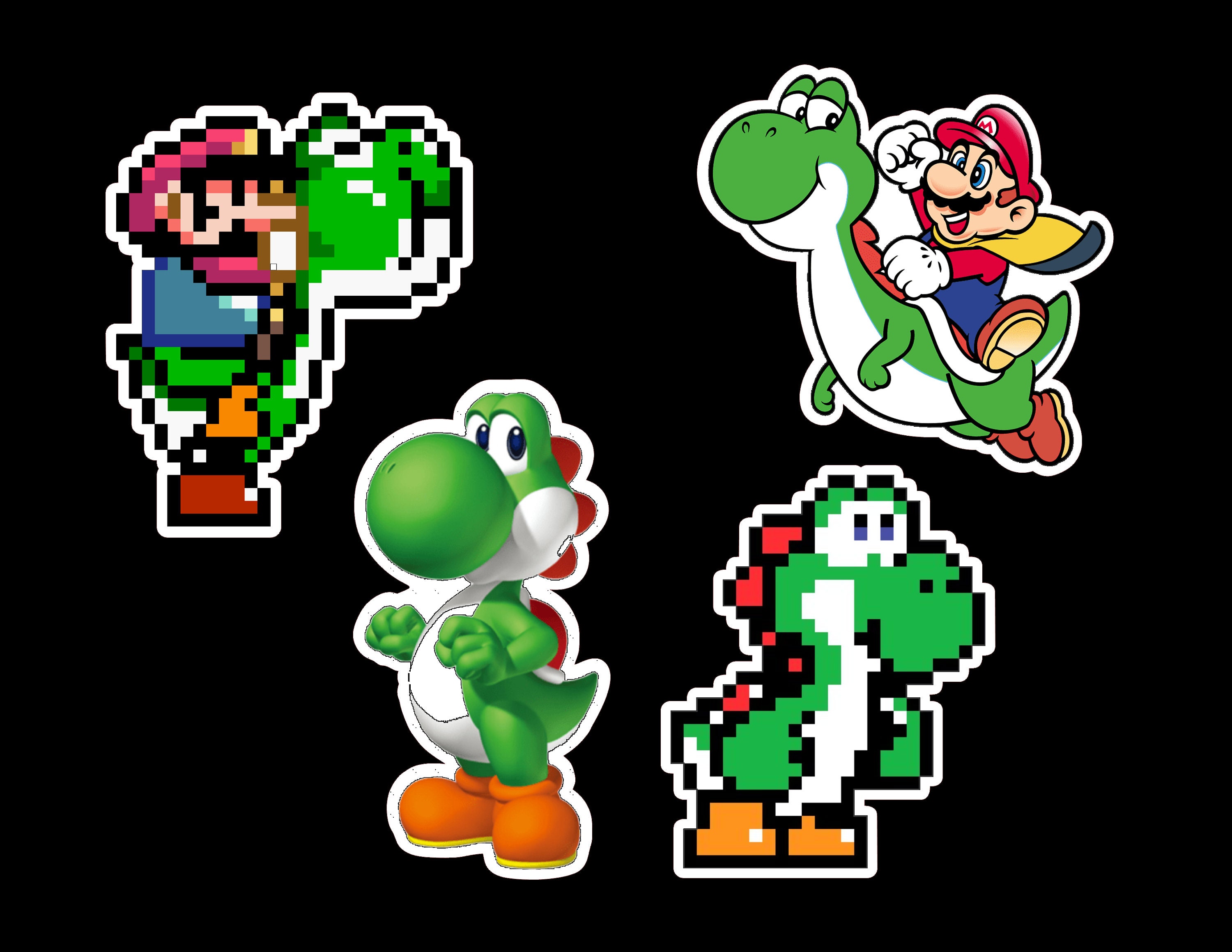 Yoshi sticker pack laminated vinyl waterproof stickers Etsy