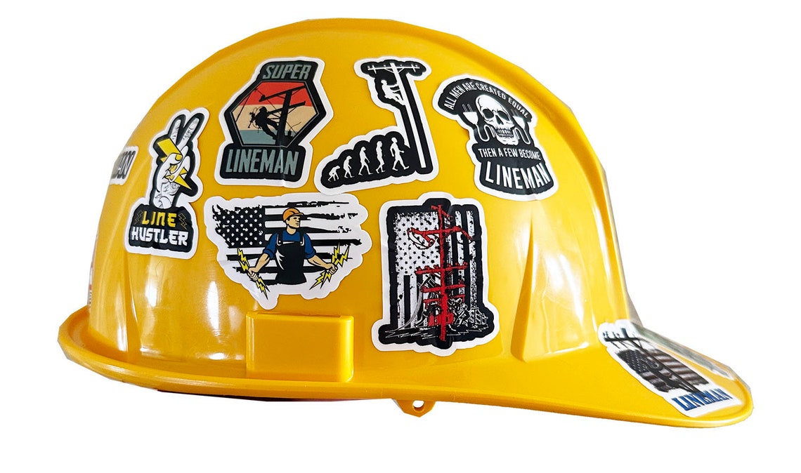 Lineman 20 PCS Sticker Pack Vinyl Hard Hat Hardhat Stickers Durable ...