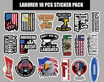 Laborer 18 pcs laminated vinyl waterproof stickers