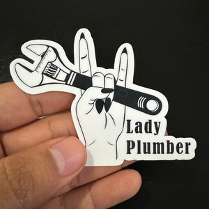 Lady Plumber Sticker 3.5 inch Toolbox decal waterproof vinyl