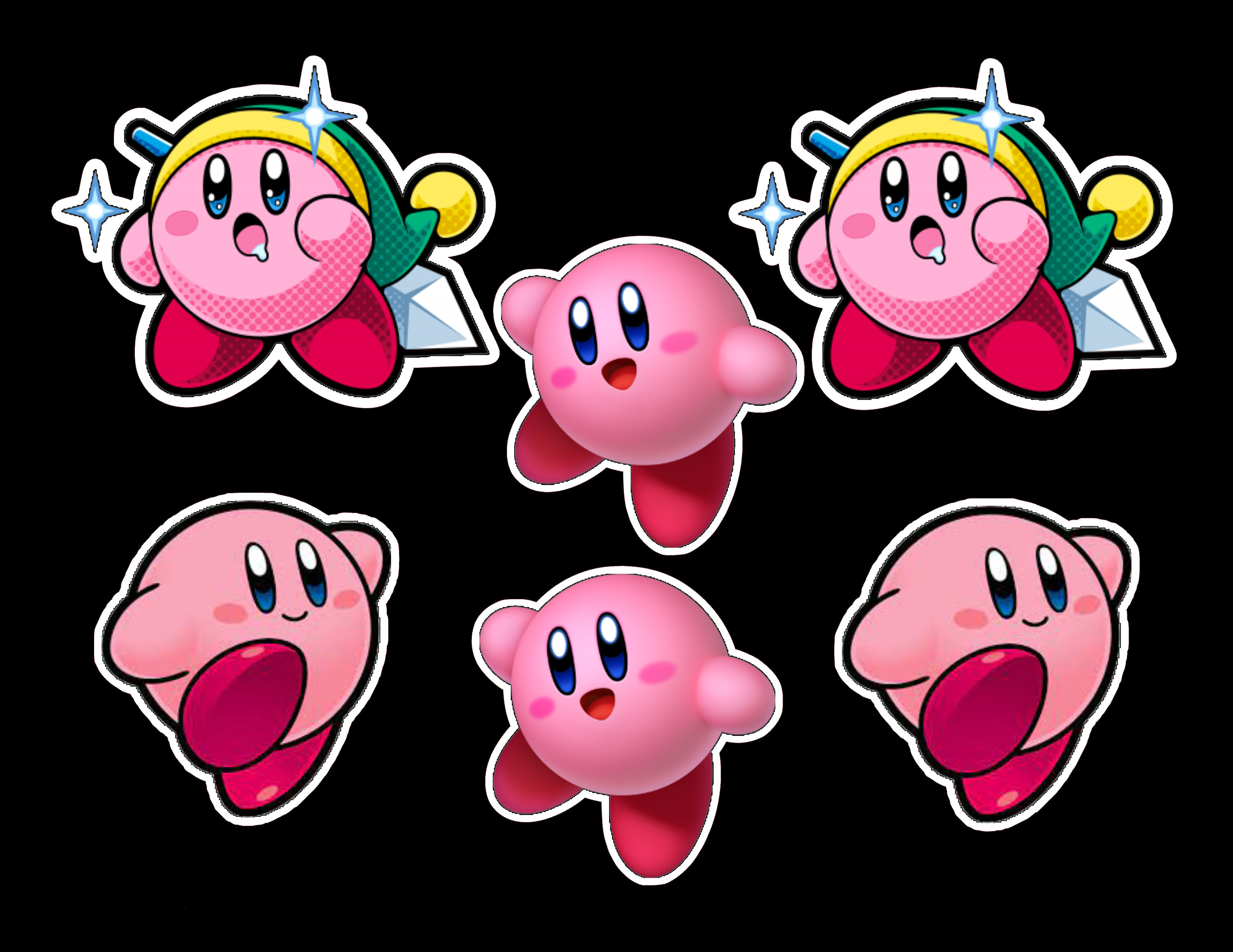 Kirby sticker pack laminated vinyl waterproof stickers Etsy