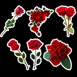 Roses sticker pack laminated vinyl waterproof stickers