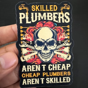Skilled Plumber Sticker 3.5 inch Toolbox decal waterproof vinyl