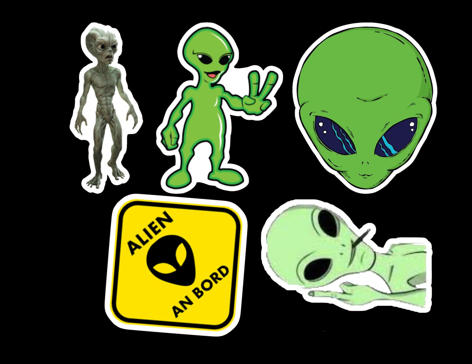 Aliens Sticker Pack Laminated Vinyl Waterproof Stickers - Etsy