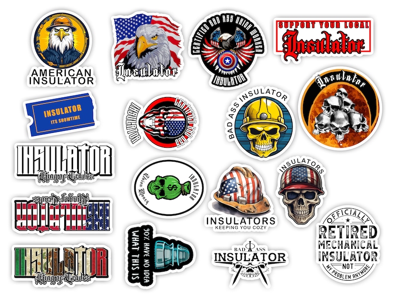 Insulator 17 Pcs Sticker Pack Vinyl Hard Hat Hardhat Stickers - Etsy
