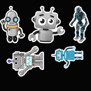 Robots sticker pack laminated vinyl waterproof stickers