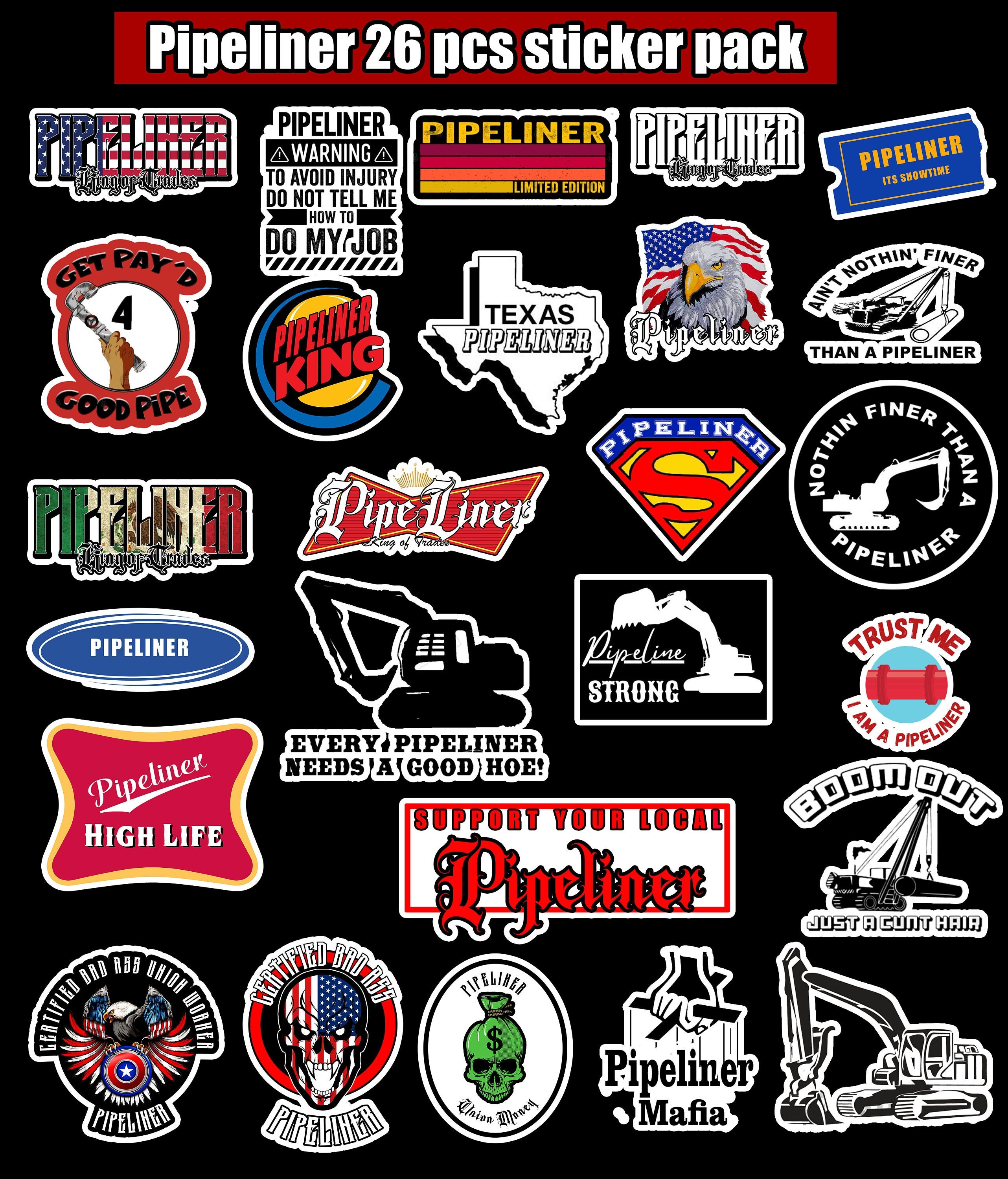 Pipeline Hard Hat Stickers