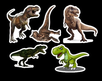Trex Dinosaur sticker pack laminated vinyl waterproof stickers