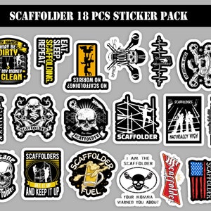 Scaffolder 18 pcs Pack Vinyl Hard Hat Hardhat stickers