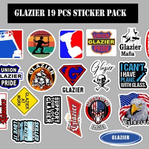 Glazier 19 pcs sticker pack laminated vinyl waterproof stickers