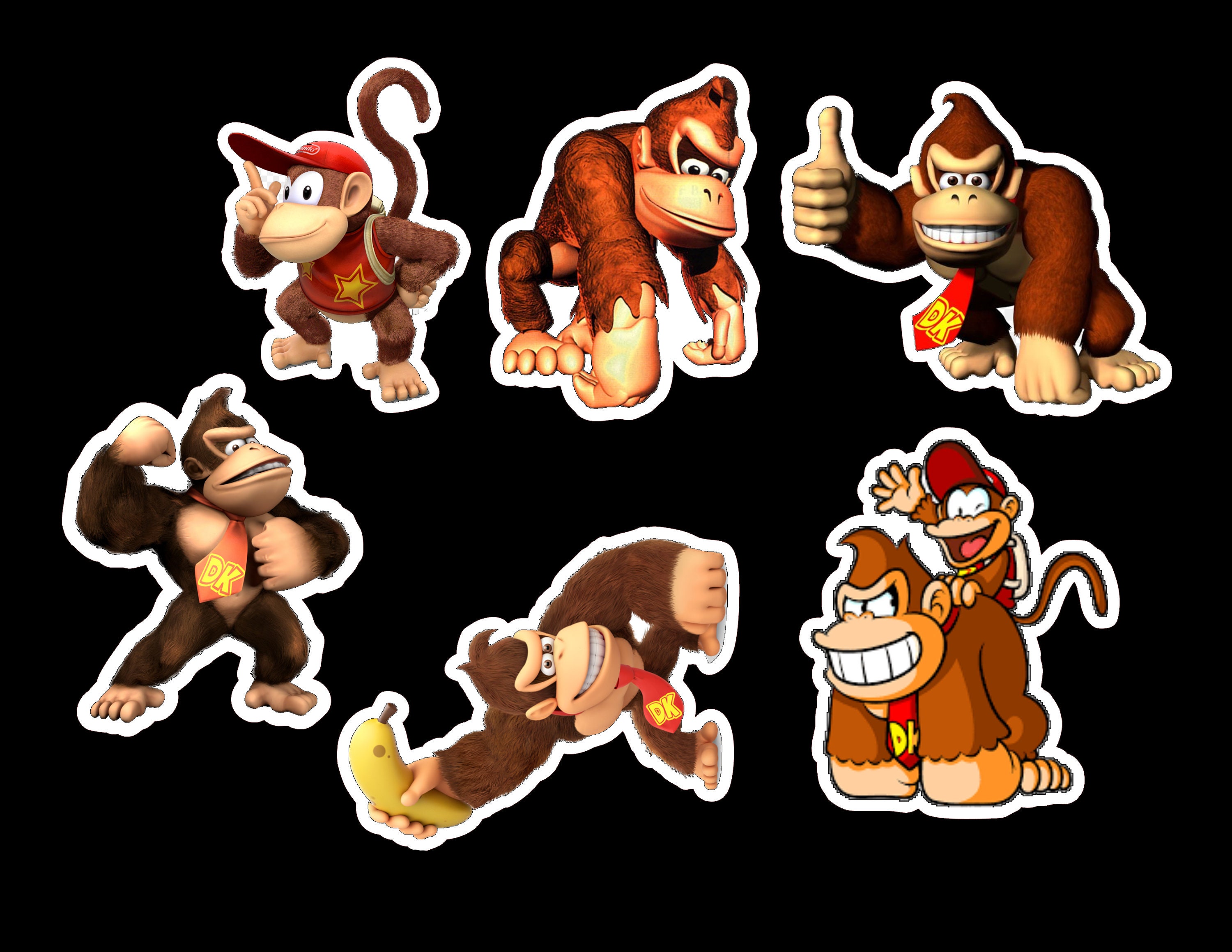 Donkey Kong sticker pack laminated vinyl waterproof stickers Etsy