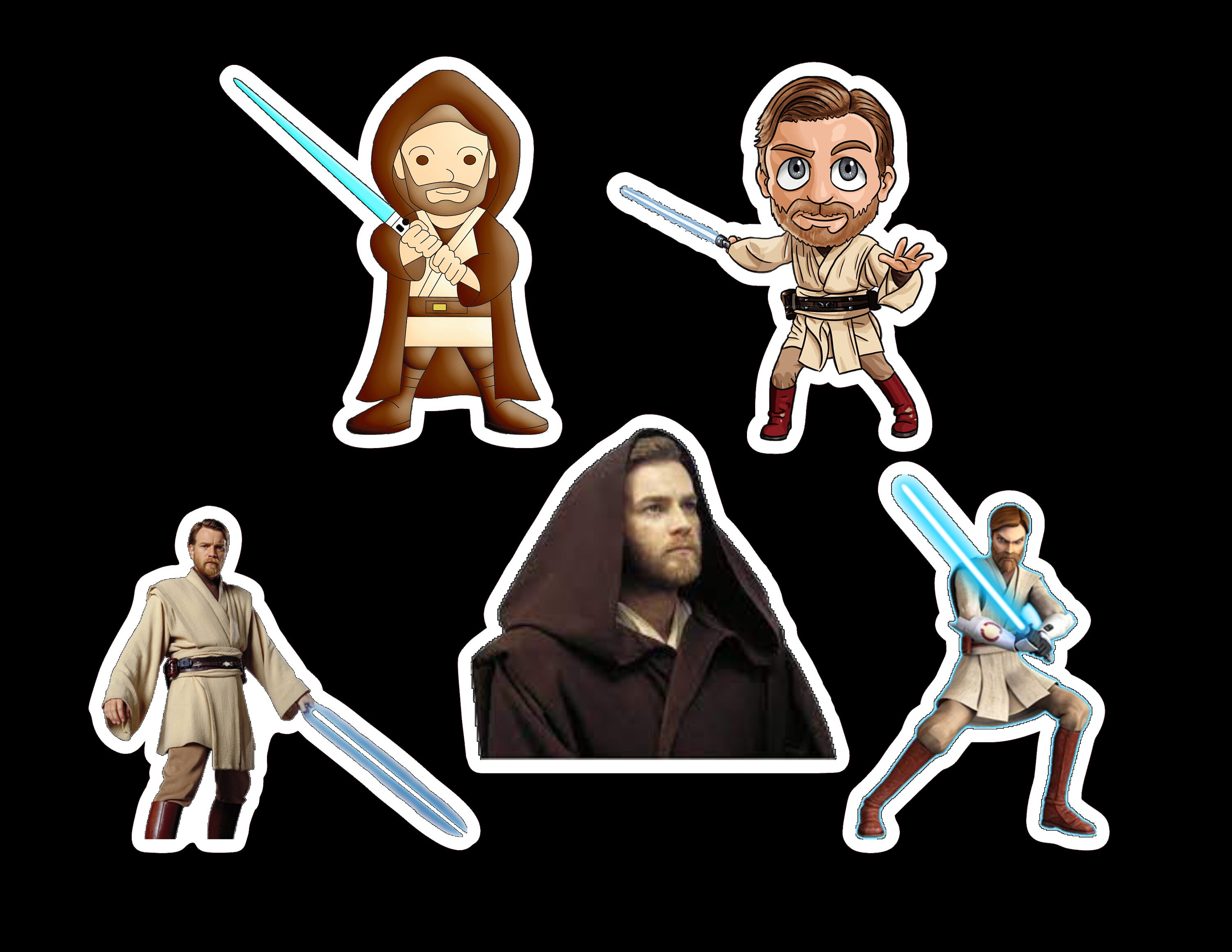 Obi wan Kenobi sticker pack laminated vinyl waterproof | Etsy