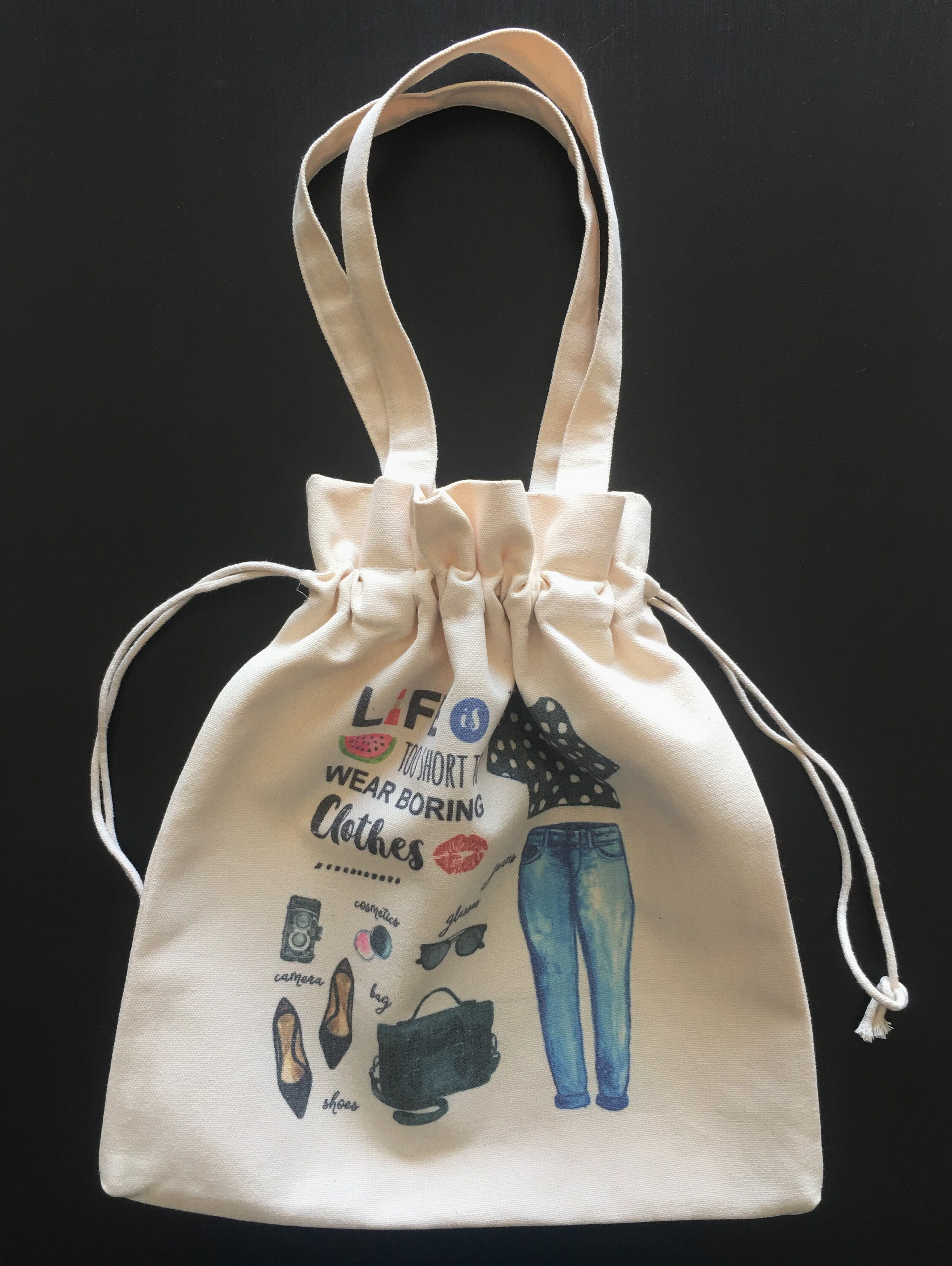 Cute Eco Reusable Tote Bag Fashionable Print Etsy