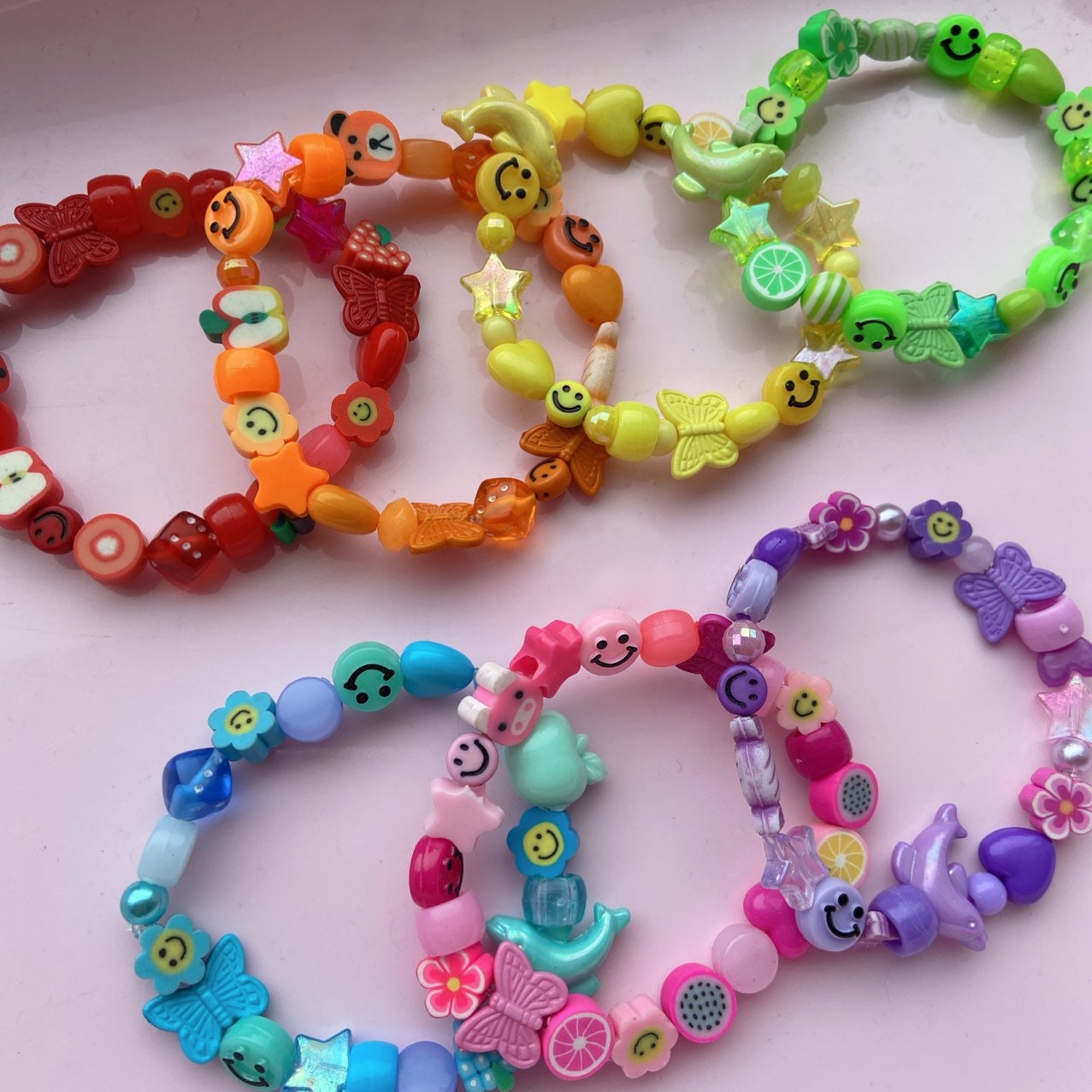 Multicoloured Rainbow Y2k Bracelets Weirdcore Kidcore - Etsy Canada