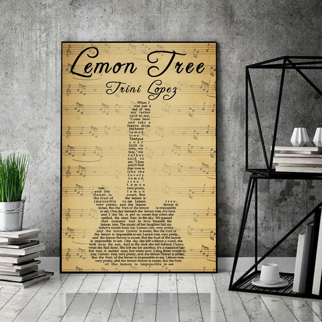 Lemon Tree Lyrics Digital File Song Lyrics PNG Love Music Etsy
