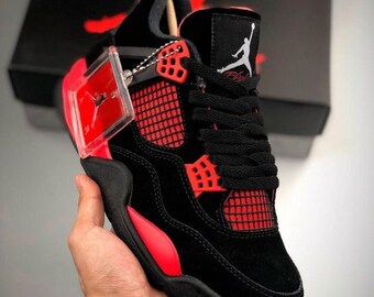 Air Jordan 4 « Red Thunder » Noir Blanc-Rouge CT8527-016, Chaussures pour hommes et femmes, Cadeaux baskets, Chaussures unisexes