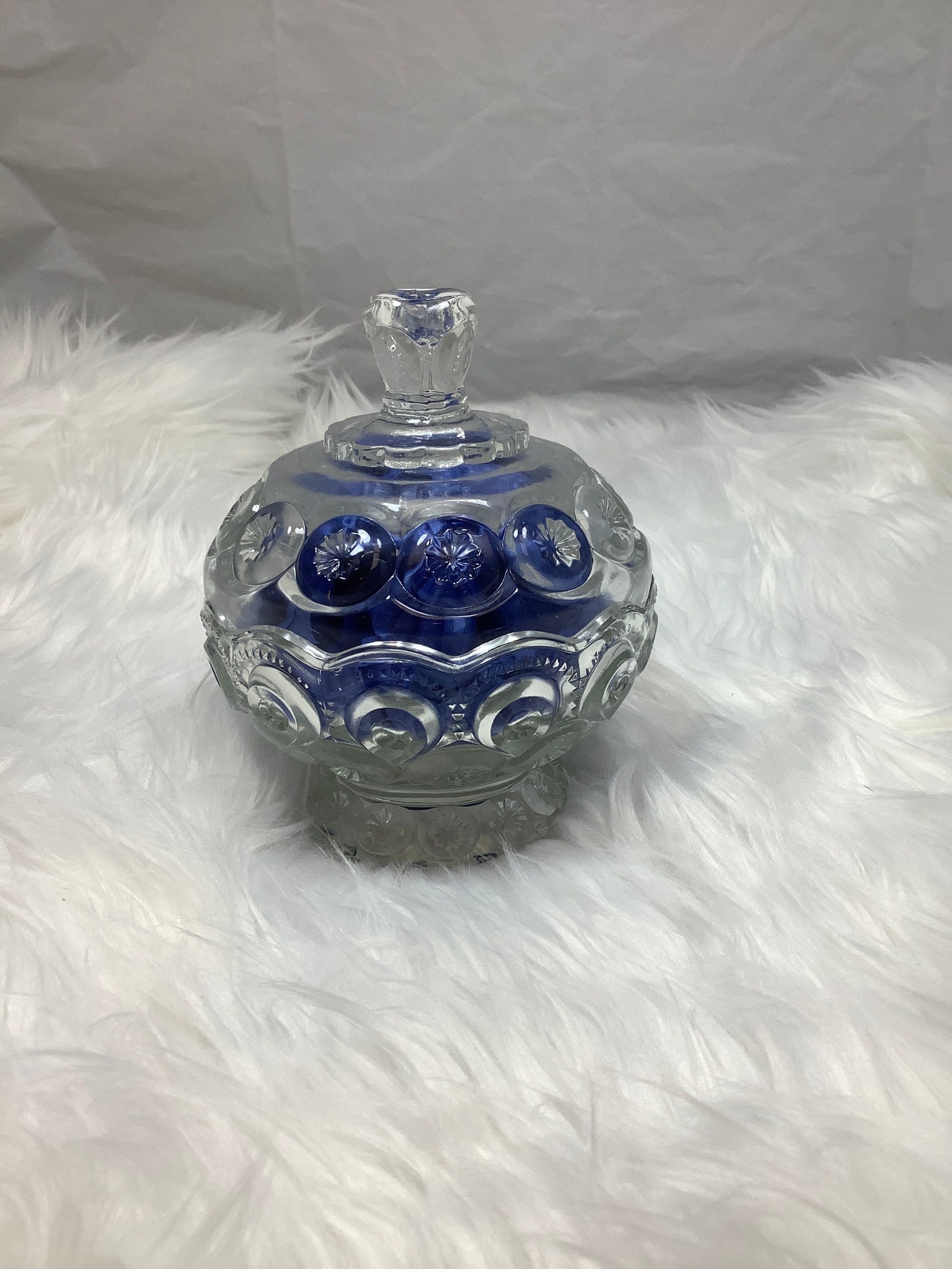 Vintage Avon Crystal Covered Candy Dish Etsy