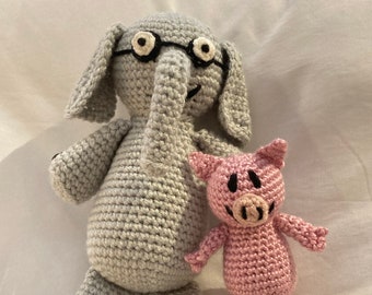 Modèle au crochet Mo Willems (PAS UN PRODUIT FINI) - Gerald et Piggie