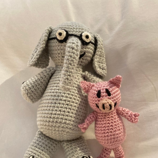 Mo Willems Character Crochet Pattern (NOT A FINISHED PRODUCT) - Gerald and Piggie